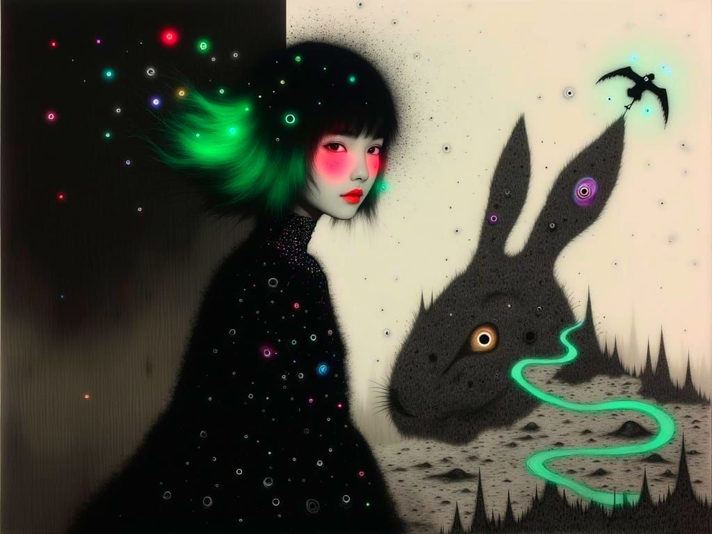 Neon-Noir (Winter Solstice, Rabbit Landscape)