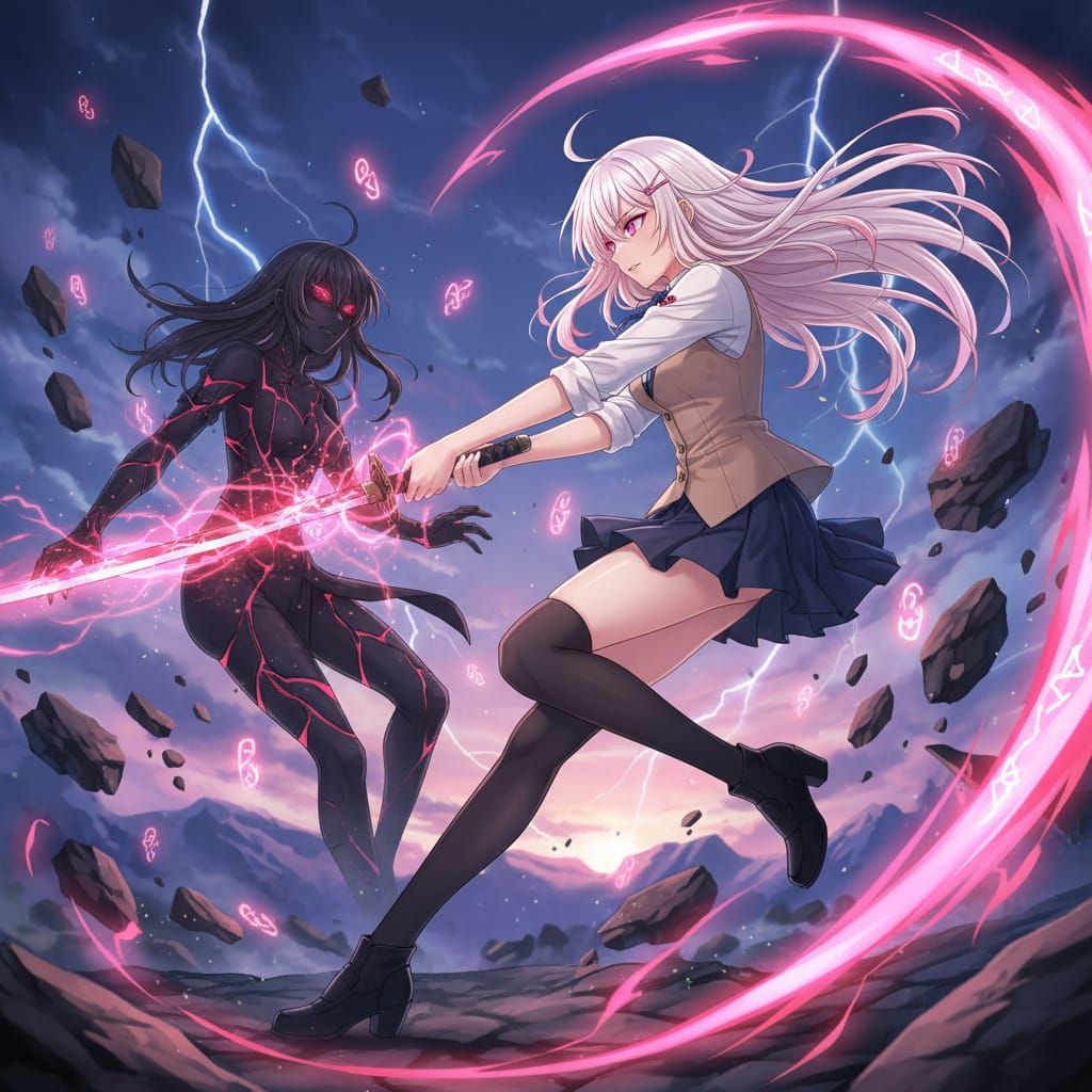 Erin vs. her doppleganger  by @Lilac Valley