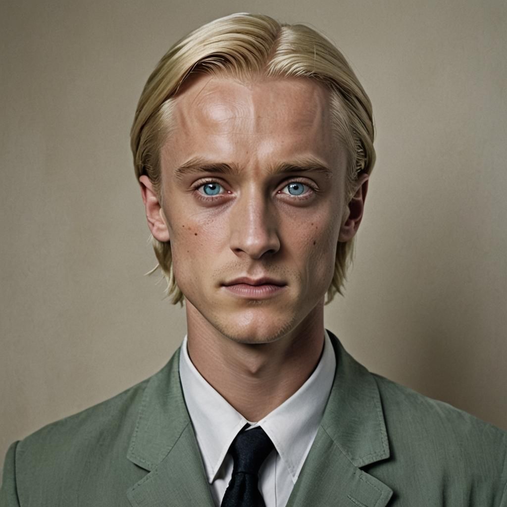 Draco Malfoy with ironed hair portrait - AI Generated Artwork ...