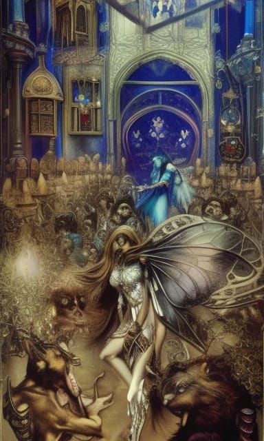 evil fairies in gothic magic school hall 3