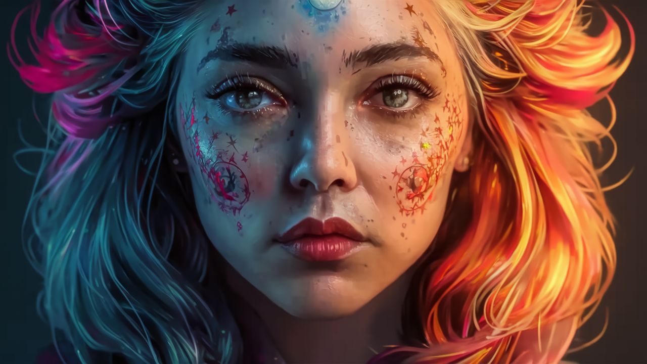 Stellar Face Painting - AI Generated Artwork - NightCafe Creator