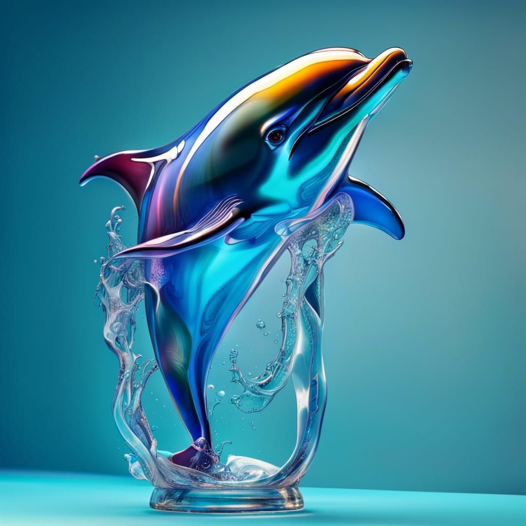 glass dolphin - AI Generated Artwork - NightCafe Creator