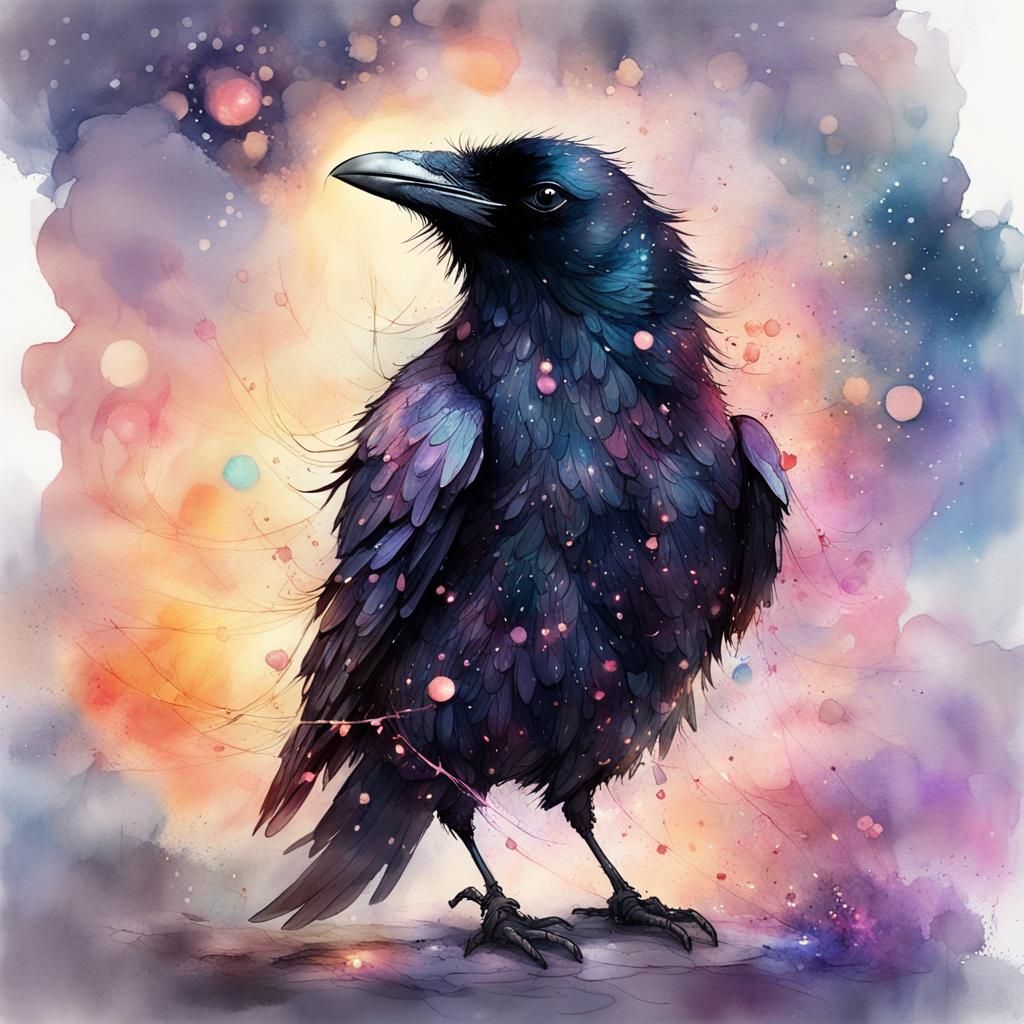 raven water color