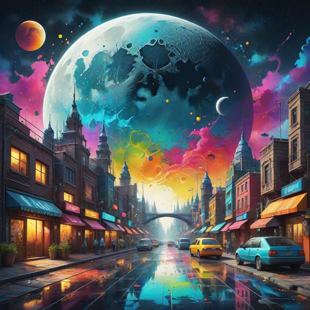 Futuristic Lunar Utopia: Marble City Shines in Hollow Moon