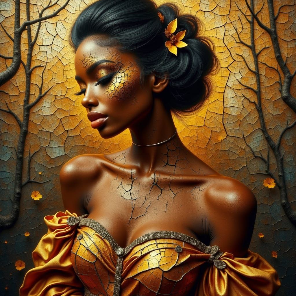 <lora:CRACKLED IN BEAUTY:1.0> Heavy smudged oil painting, A breathtaking cinematic portrait of an elegant gorgeous glamorous olive-skinned w...