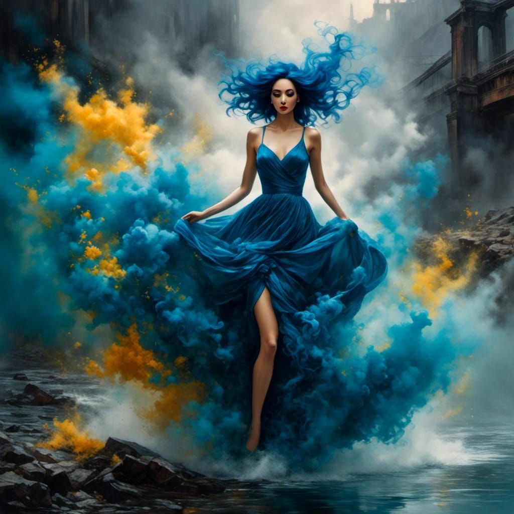 <lora:ColoredSmokeStyle:1.0>  