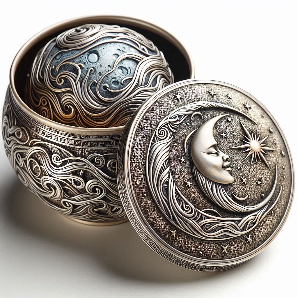 Pot Box Ceramic Moon and sun 3