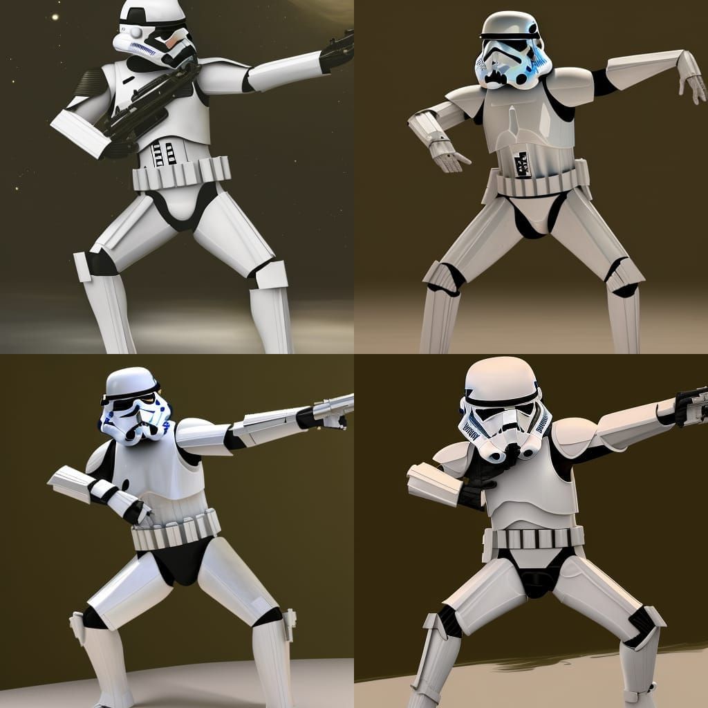Dancing stormtrooper star wars detailed matte painting, deep...