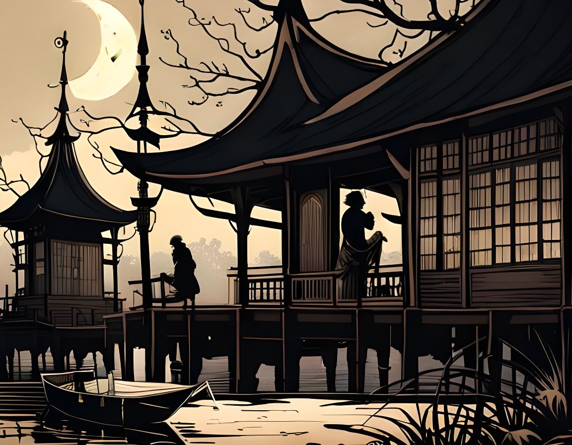 Fishing by the Pagoda  by @Matt