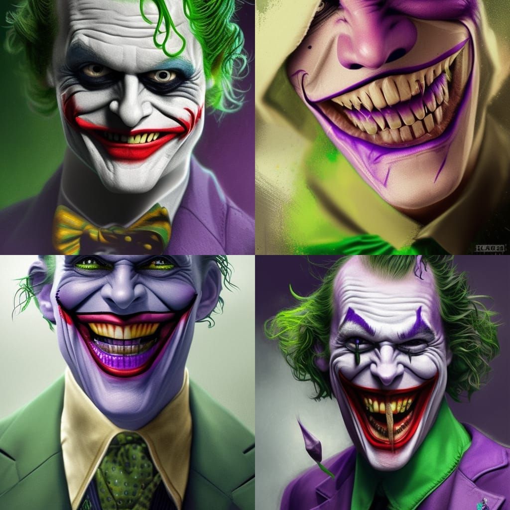 Tim Burtons Joker smiles like the joker, wearing the jokers clothes ...