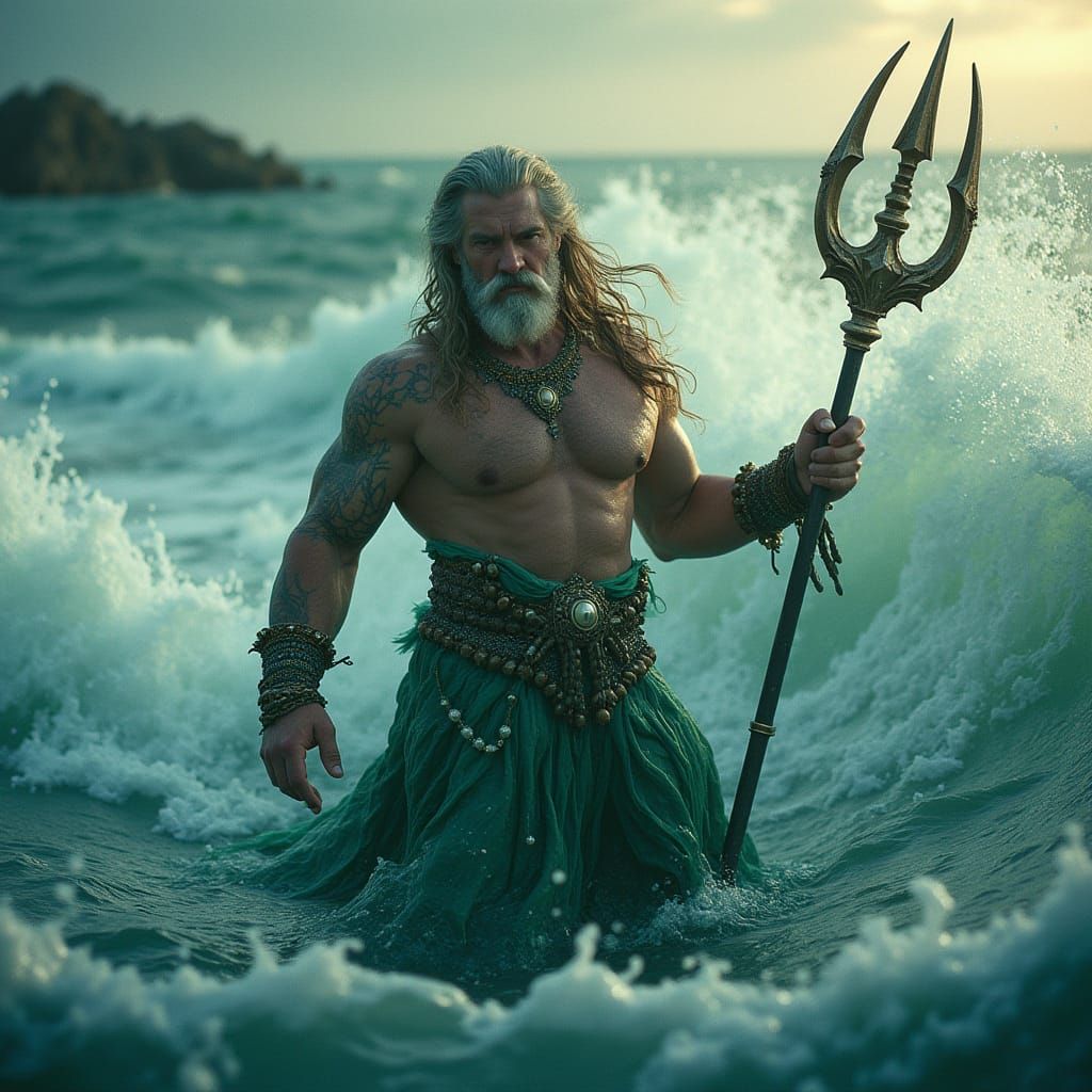Triton god of ocean, perfect rendering,  perfect detail   by @Sailenty