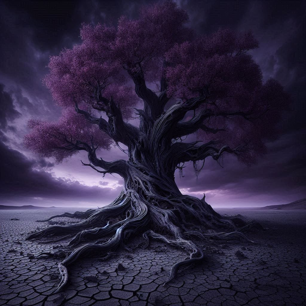 One lone desert tree