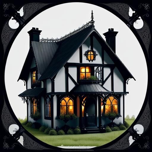 Elegant Gothic Cottage in Goth Style