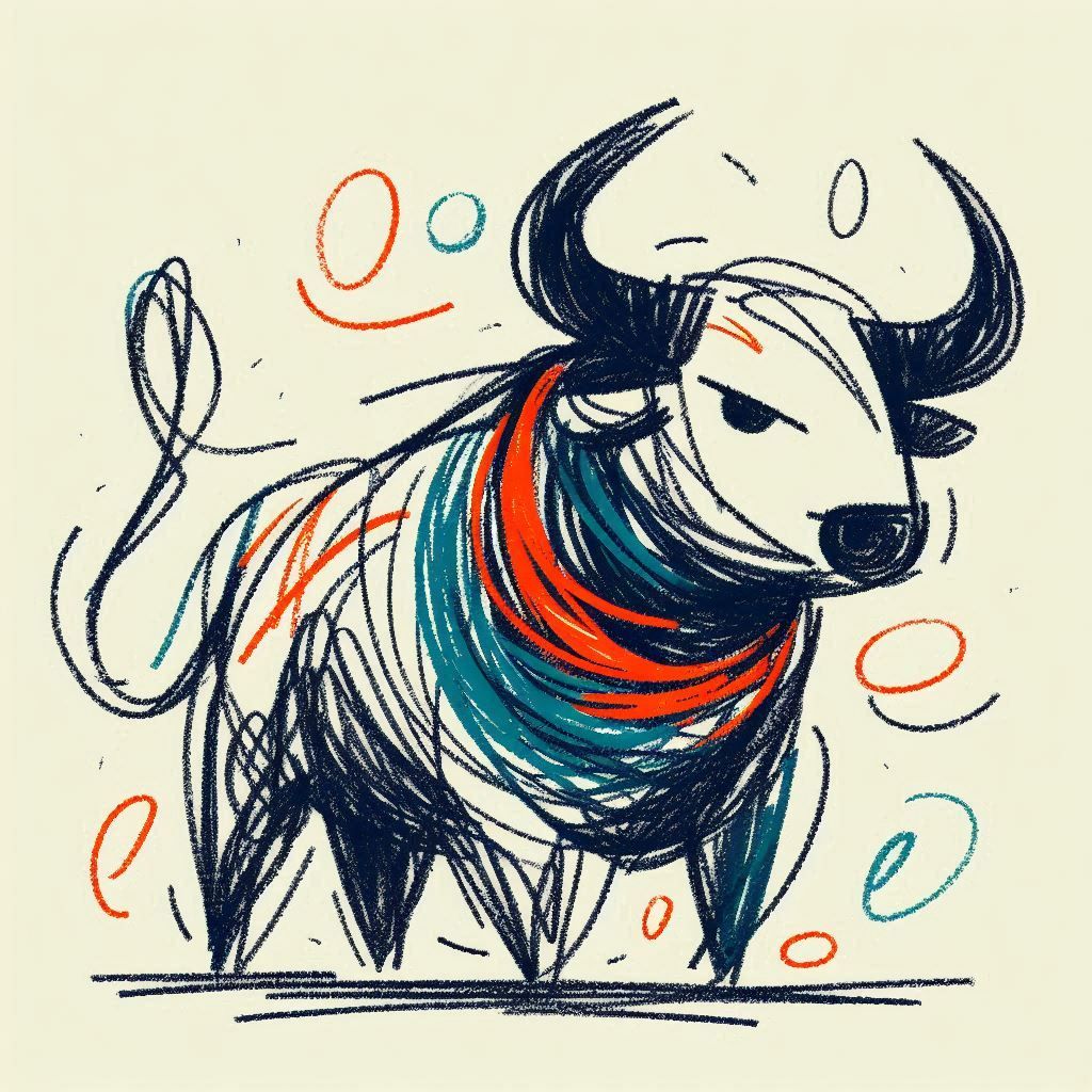 Hand drawn bull