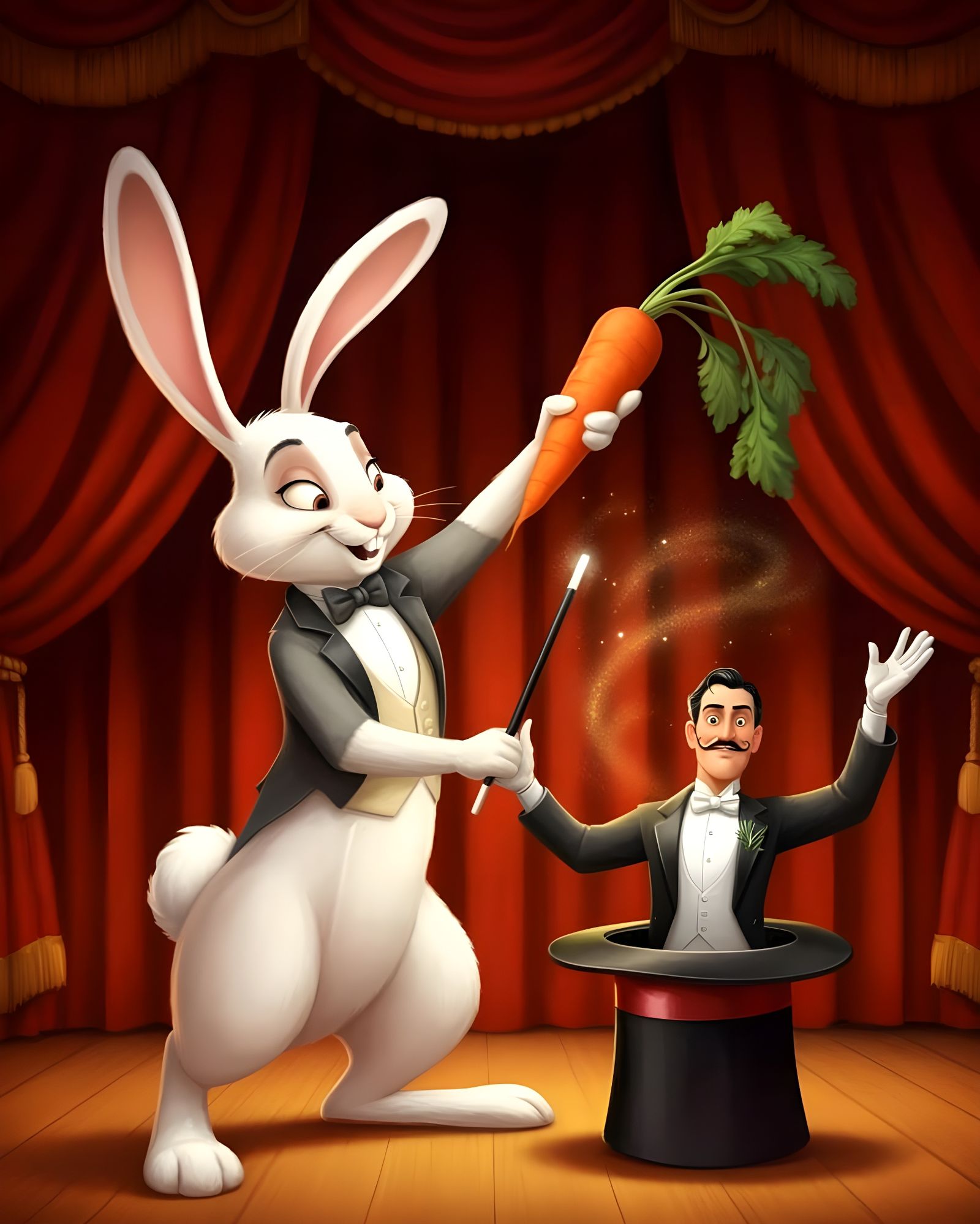 Bun Bun Alec Pulls Presto Out of a Hat   by @Gary Murakami