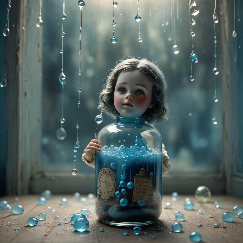 Porcelain Doll in Bottle: Fantasy Concept Art