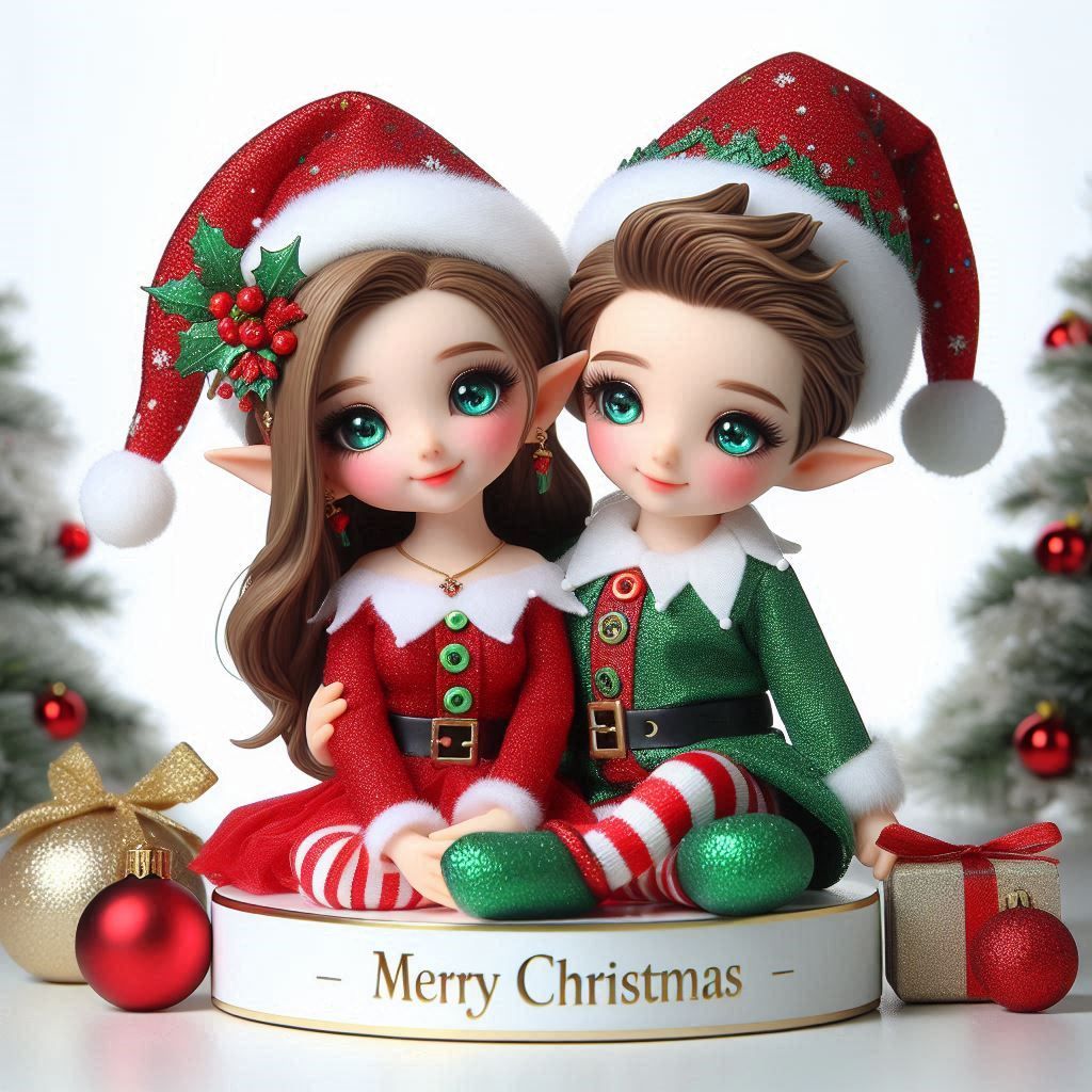Merry Christmas Elf Couple