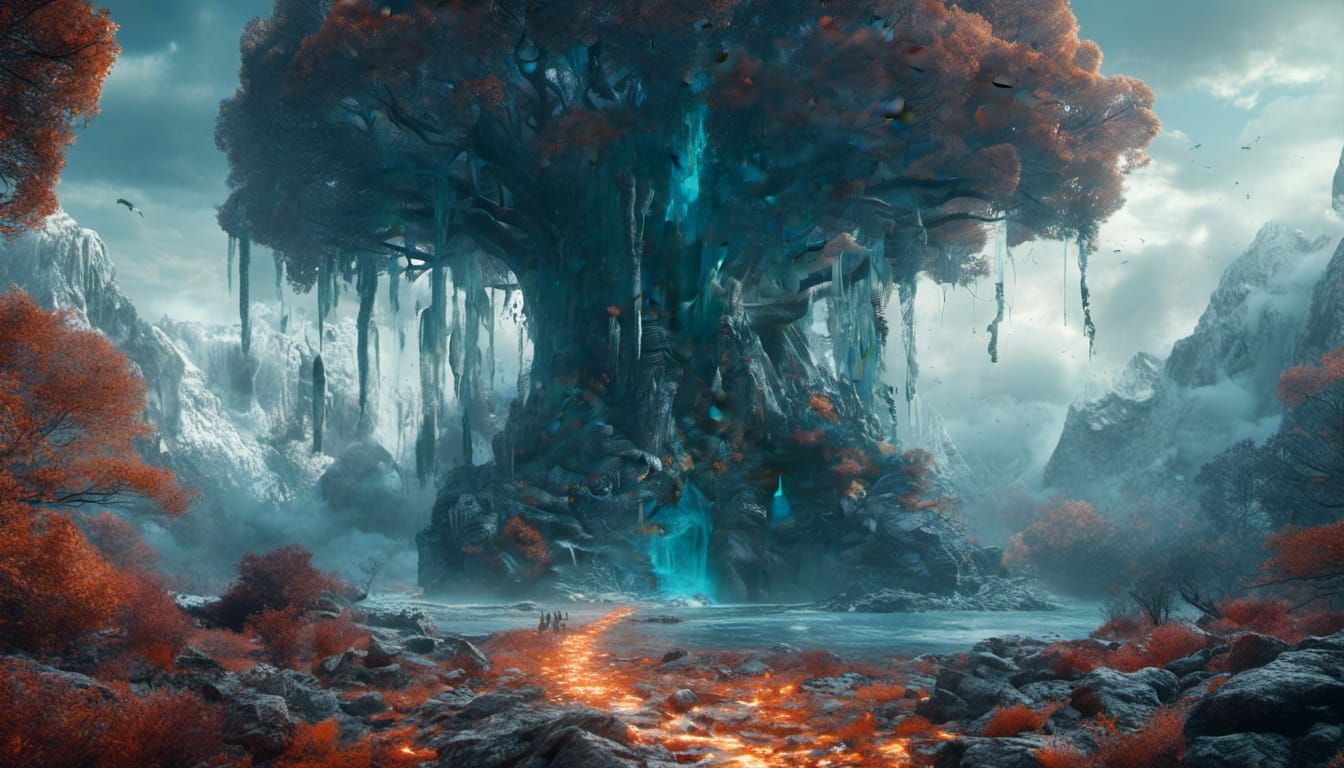 Detailed Matte Painting of Hidden Pain and Depression