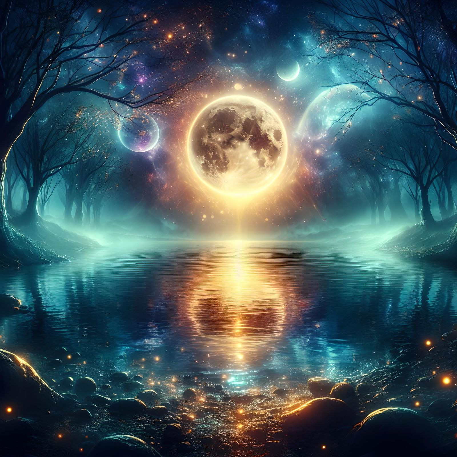 The moon's reflection