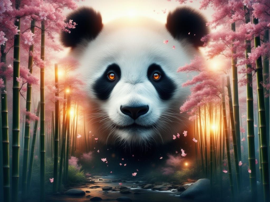 <lora:FiosDblexAnimals:1.0> Giant Panda in a Bamboo Forest