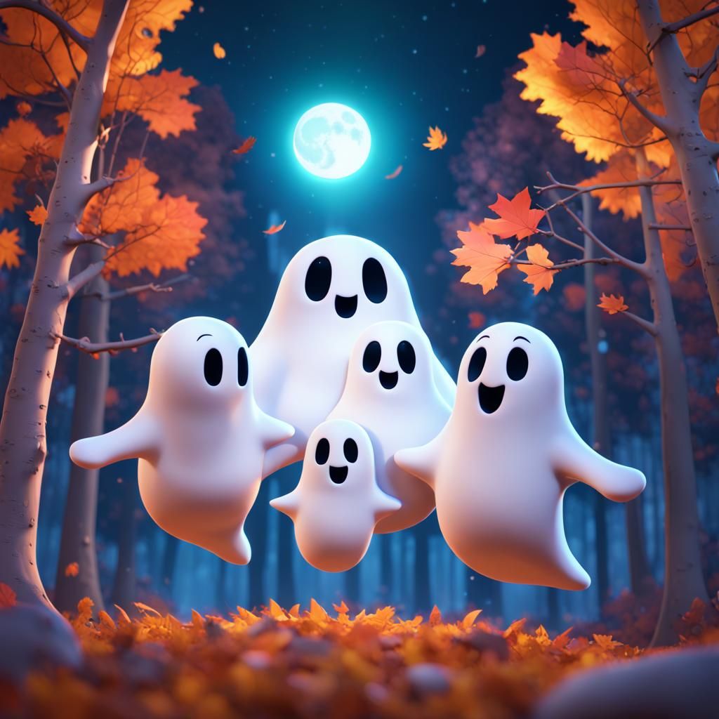 Cute Ghost Family