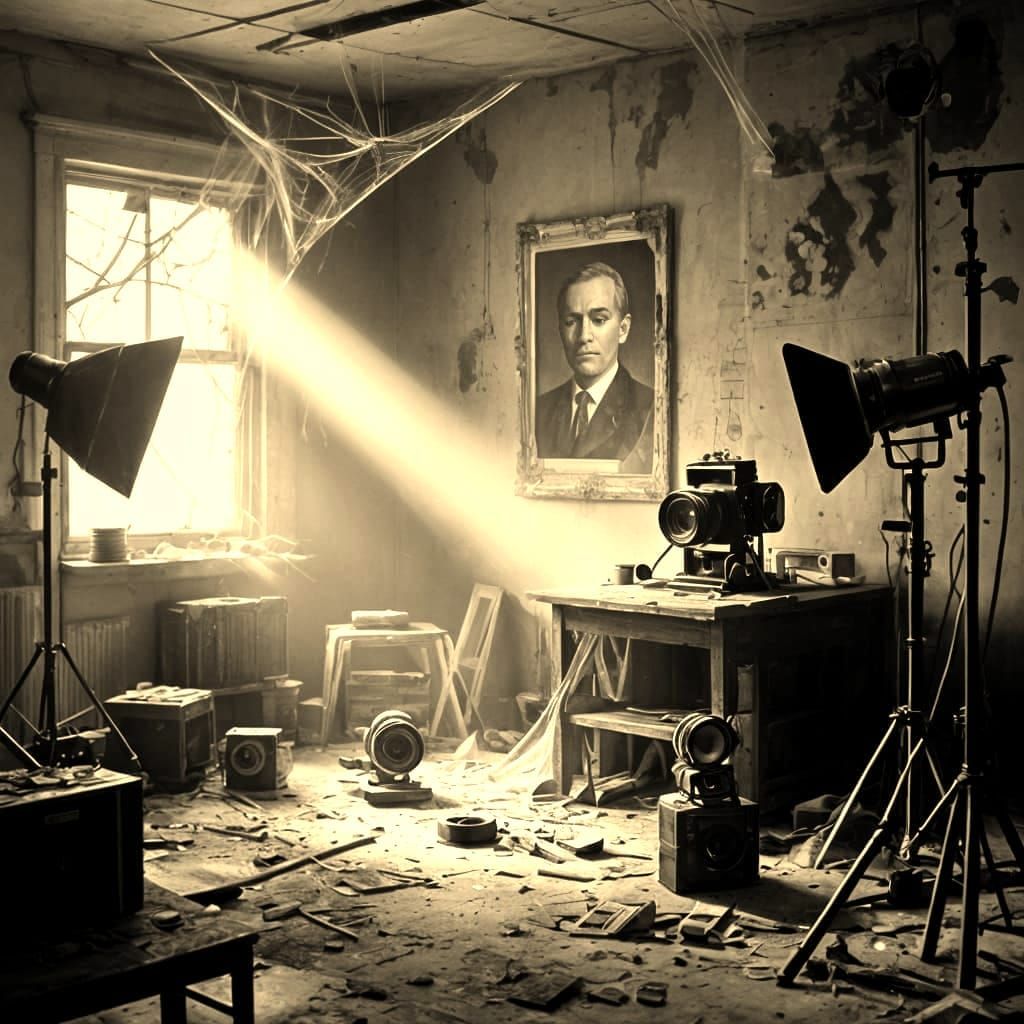 An abandoned photography studio, frozen in time.   by @Havping