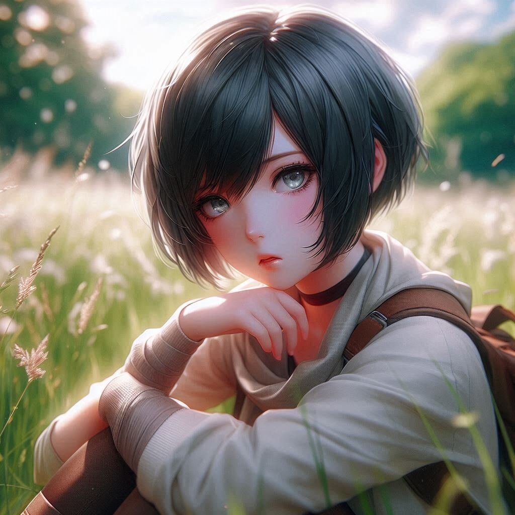 Sitting in the grass