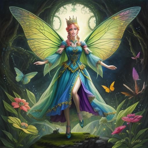 Queen of the fairies, colorful, high resolution, high definition 