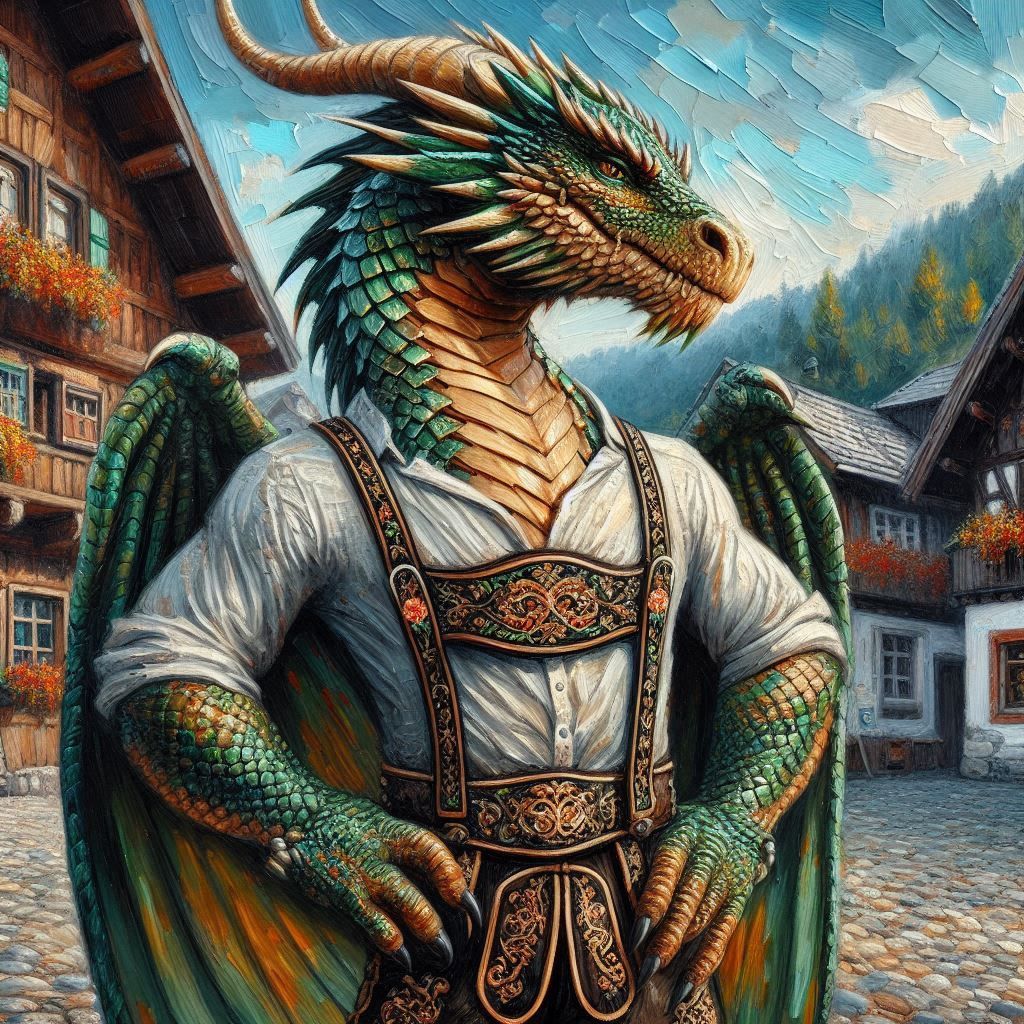 German lederhosen dragon