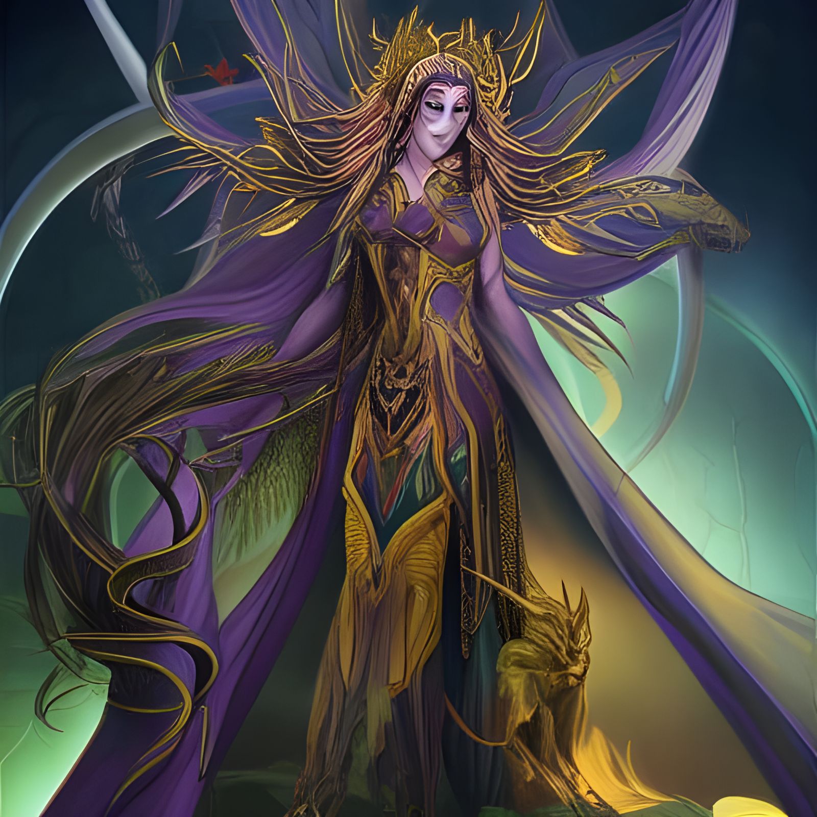 Magus summoning the demon Phenex - AI Generated Artwork - NightCafe Creator