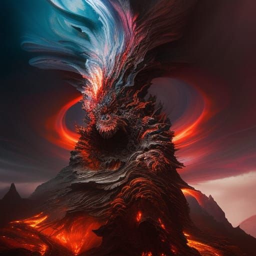 volcano monster  by @Evangaline