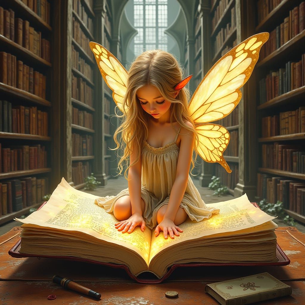 wise fairy with a calm and knowing gaze