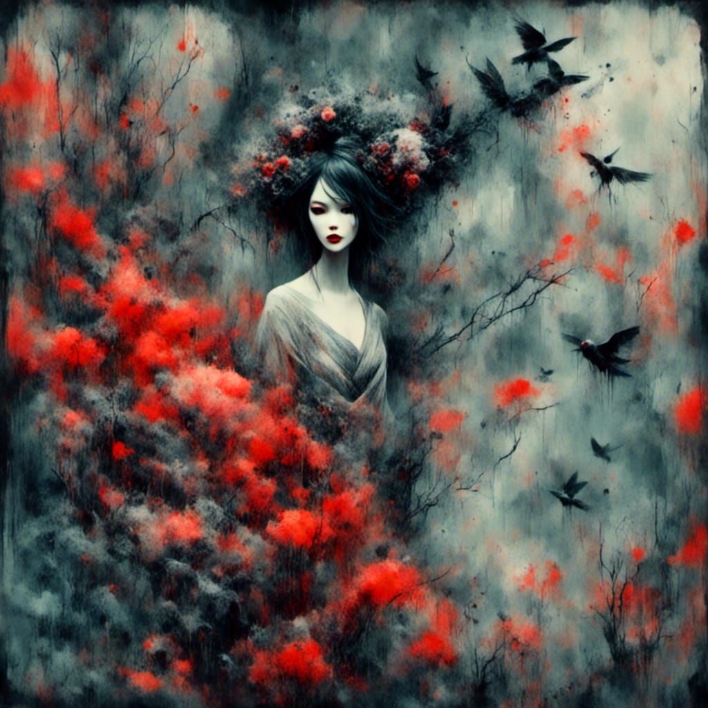 <lora:Macabre:1.0> <lora:Woodsplash:1.0> <lora:Creepy Doll:1...