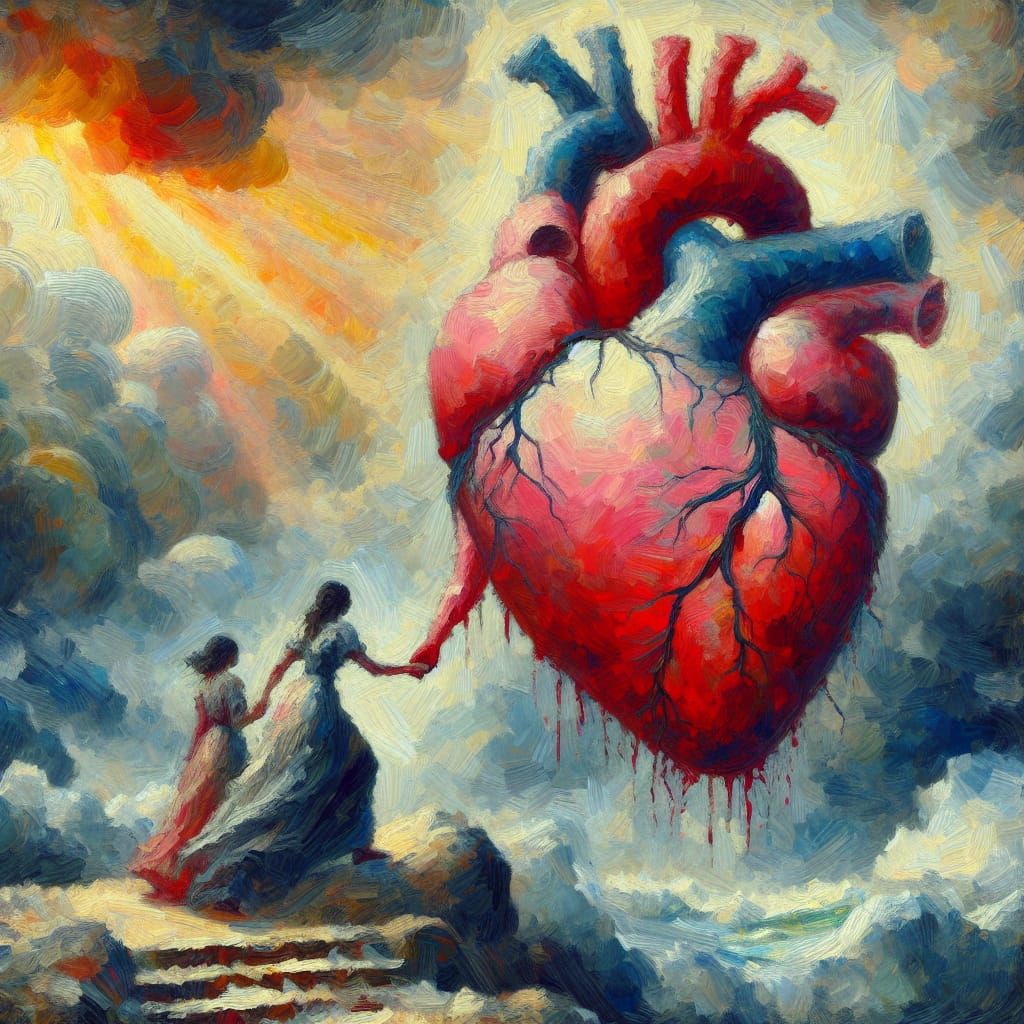 Heart's Painful Journey: An Impressionistic Masterpiece