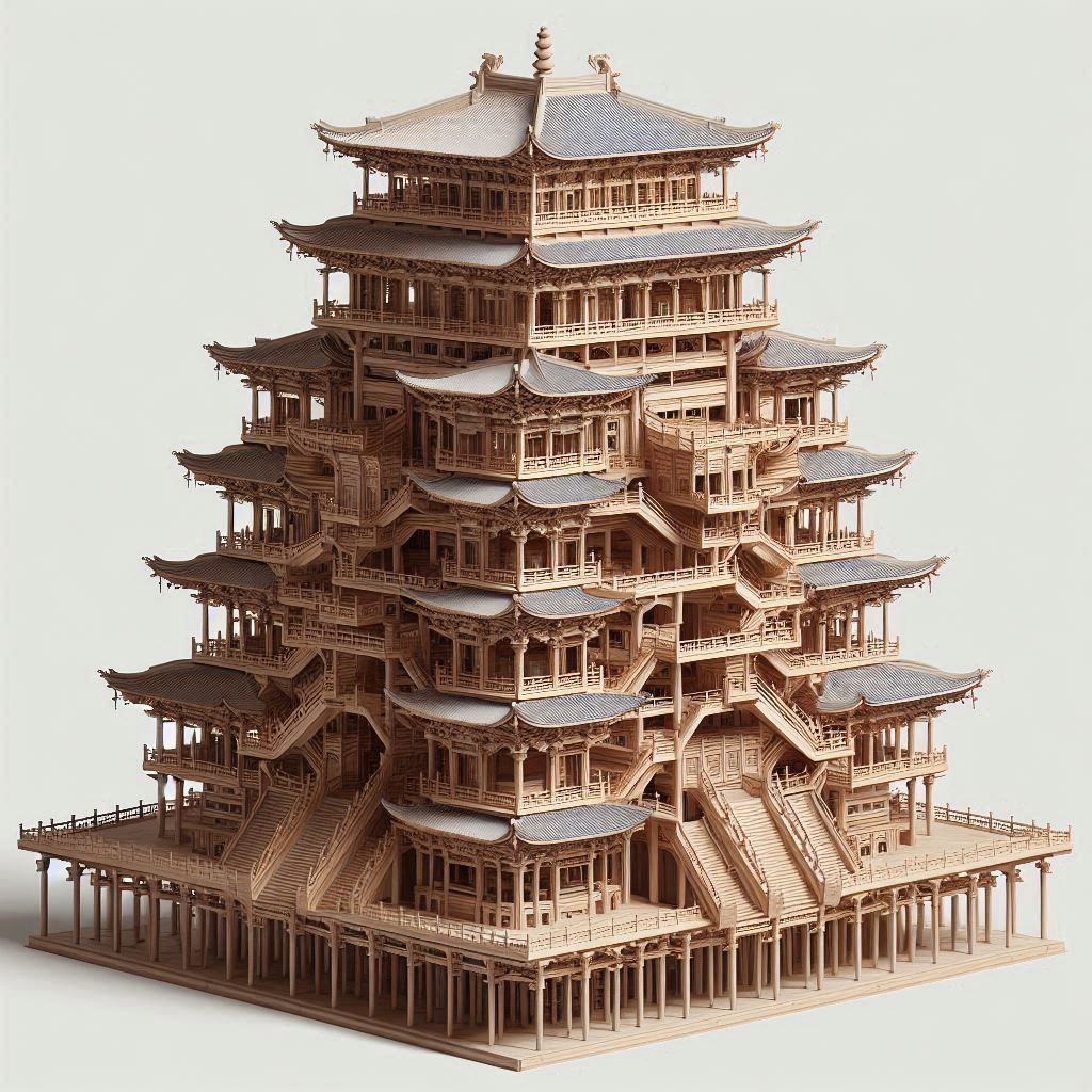 Matchstick Made Oriental Temple