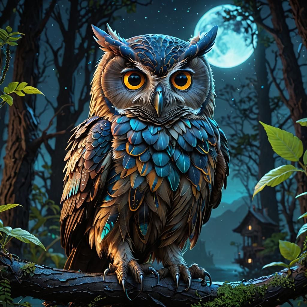 A Gorgeous Owl at Night  by @Steve Ryan