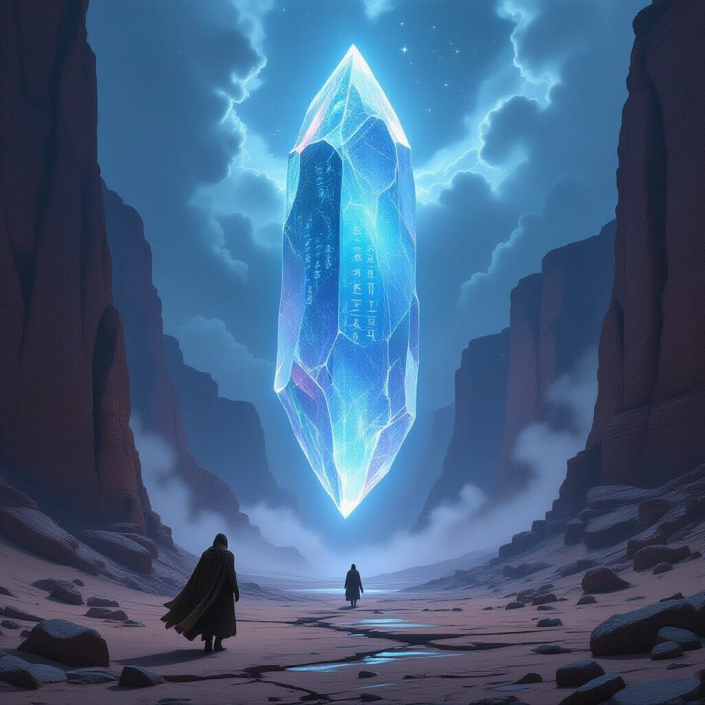 Floating Crystal Monolith over Desolate Canyon