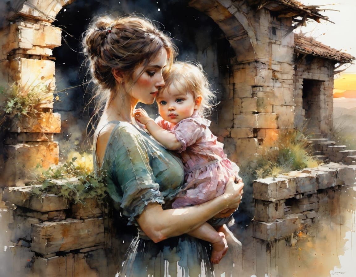 Mother and child   by @Superbear