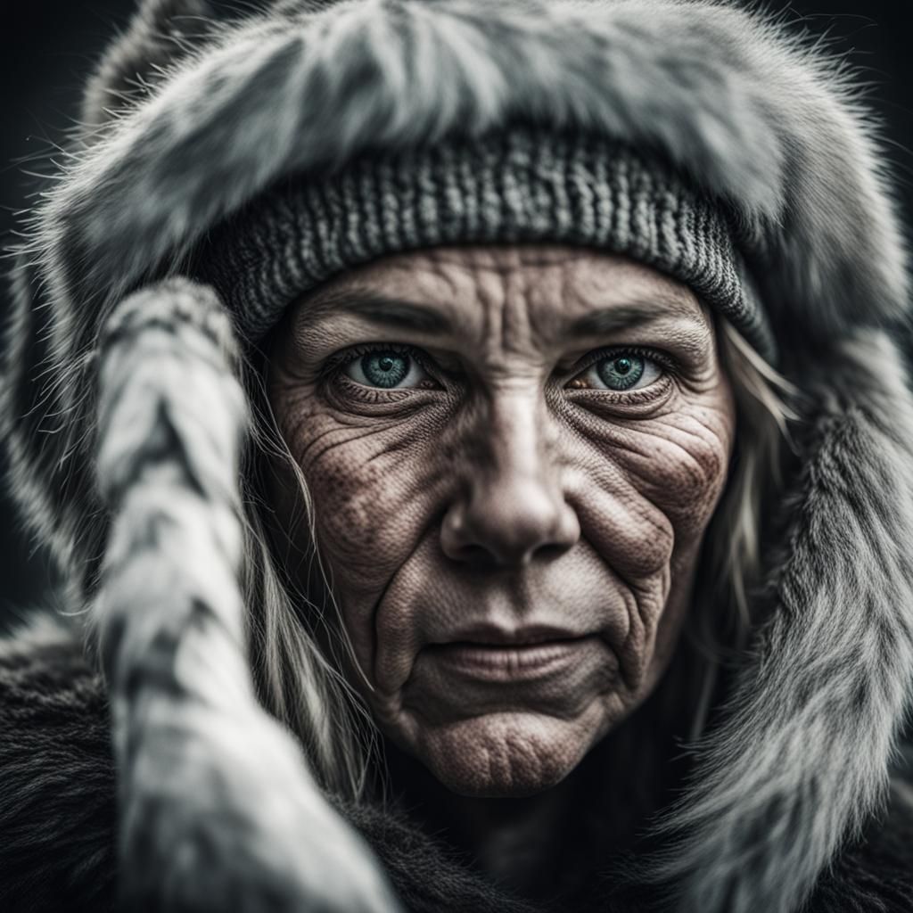 viking woman in fur