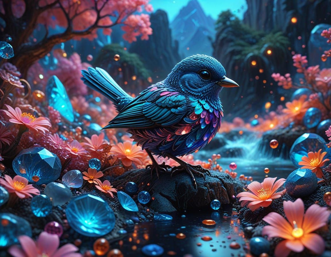 Psychedelic Gemstone Wonderland in Candy Art Style