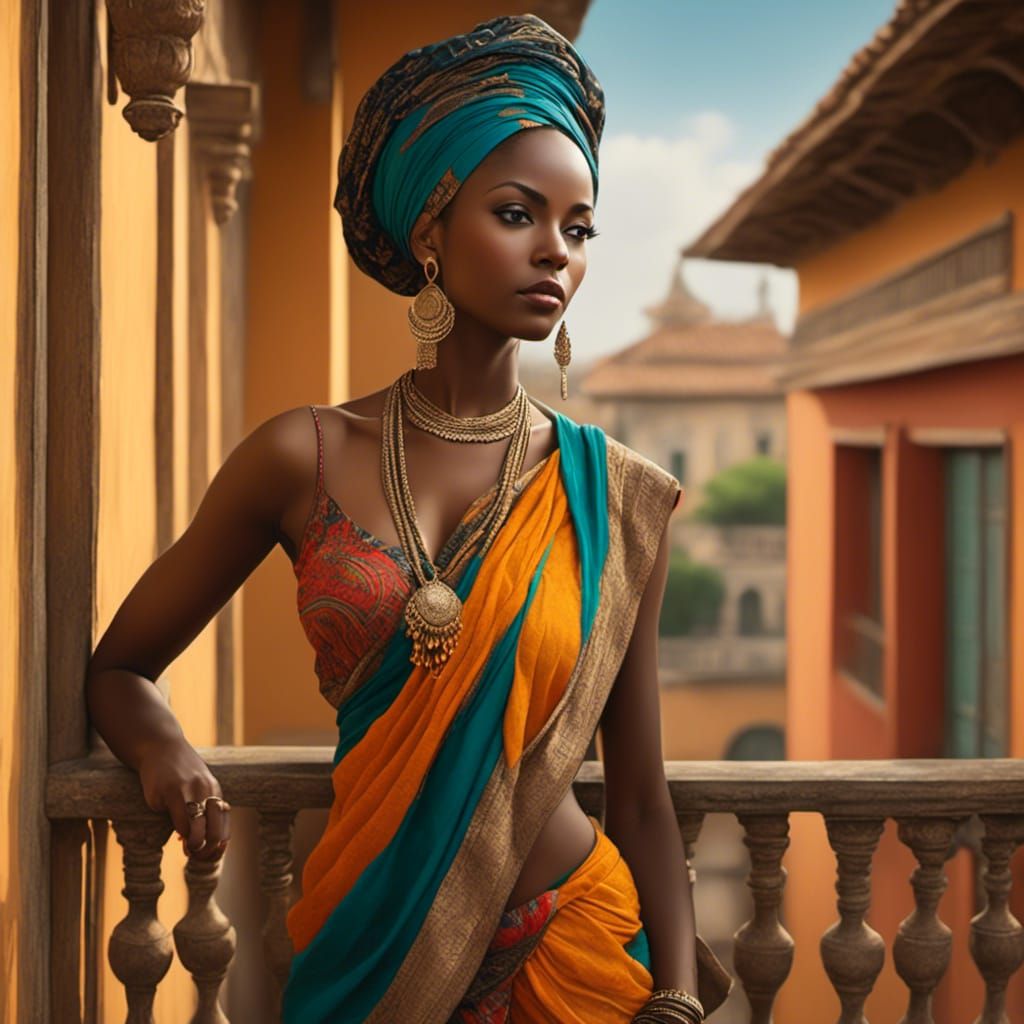 <lora:AfricanWomanStyle:1.0> 