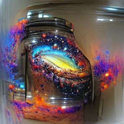 A colourful galaxy in a jar