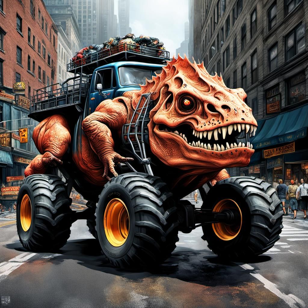 Huge monster truck - AI Generated Artwork - NightCafe Creator