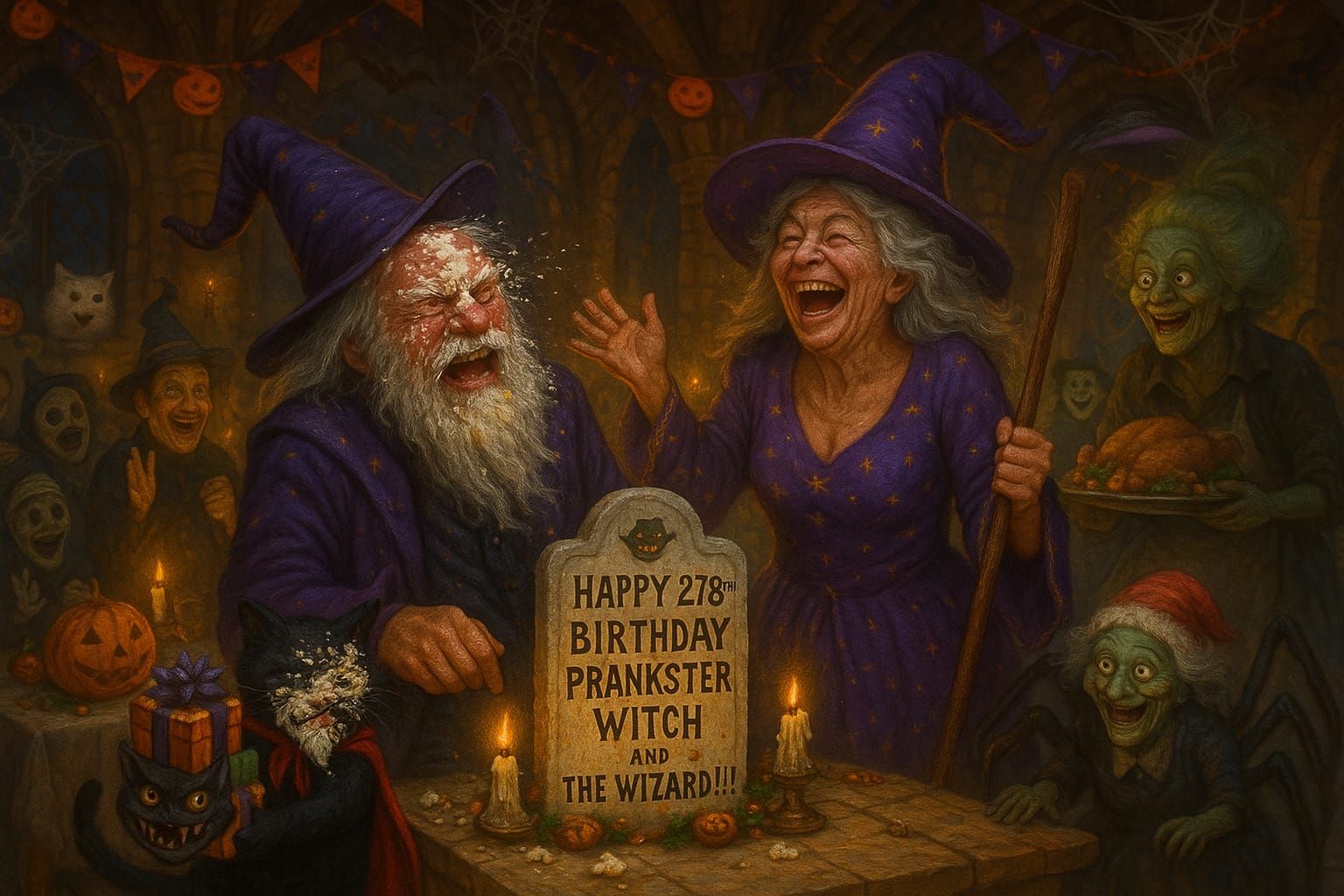 Happy 278th birthday prankster witch and the Wizard mess