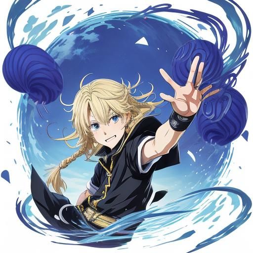 Anime Style: Girl in Flower Field