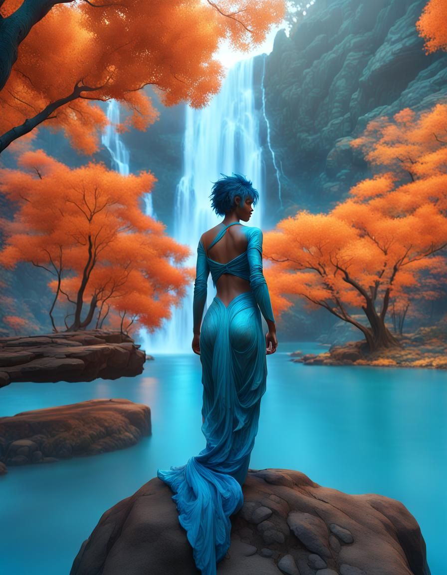 Orange and blue