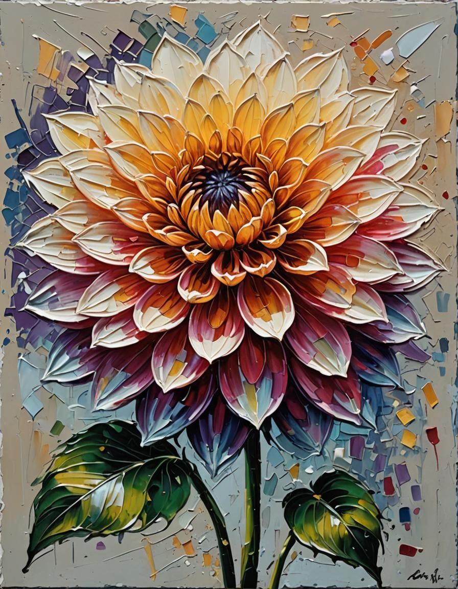 Rainbow dahlia  by @NihilisticJawbreaker