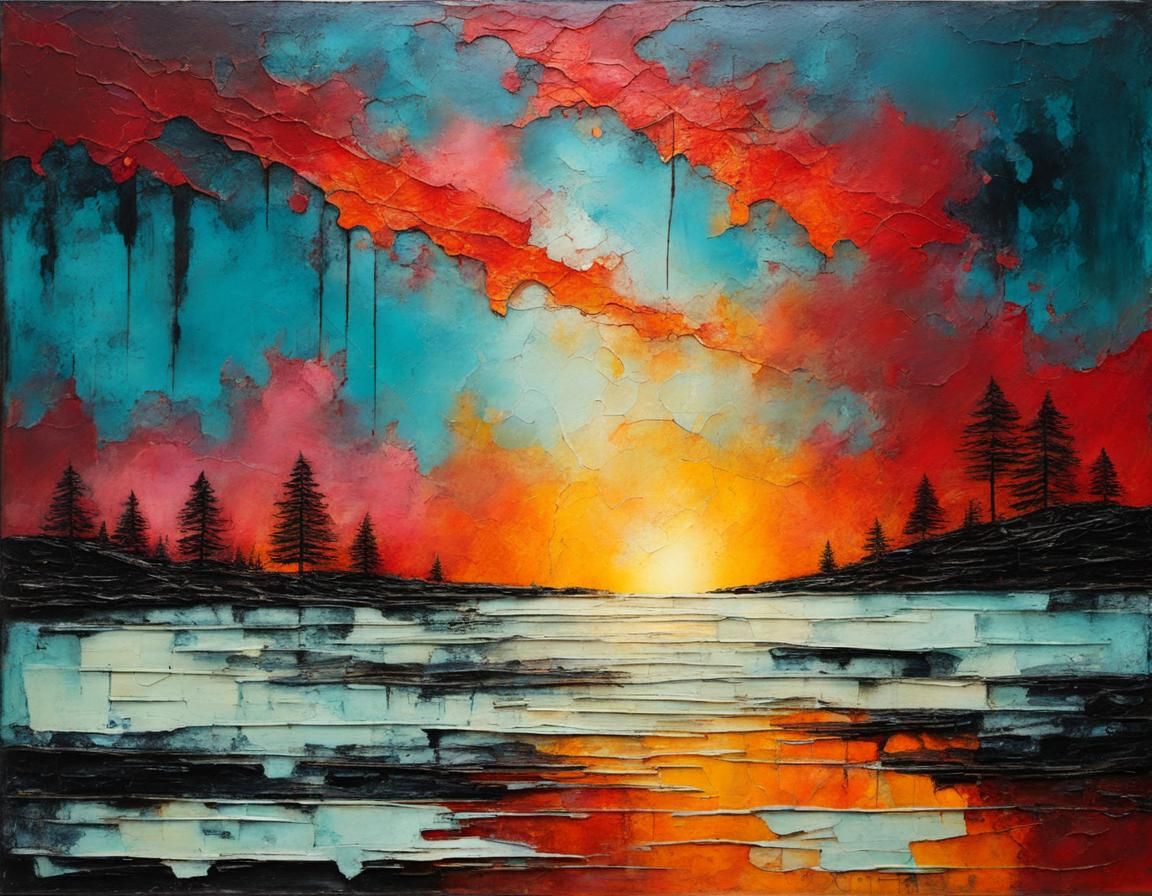 Encaustic Sunset