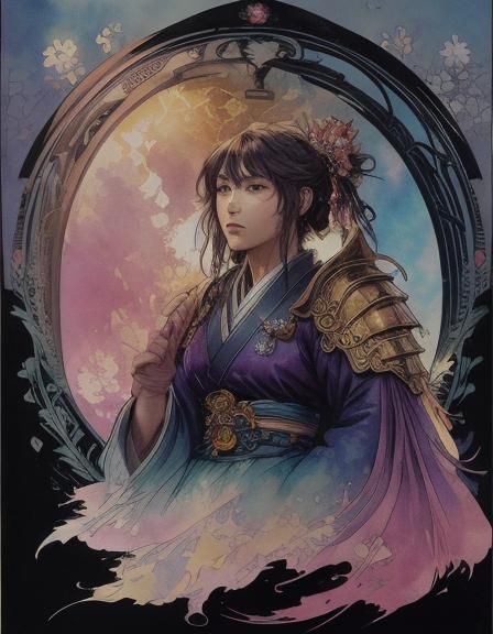 (fairytale watercolor artwork:1,9) pink watercolor art Studi...