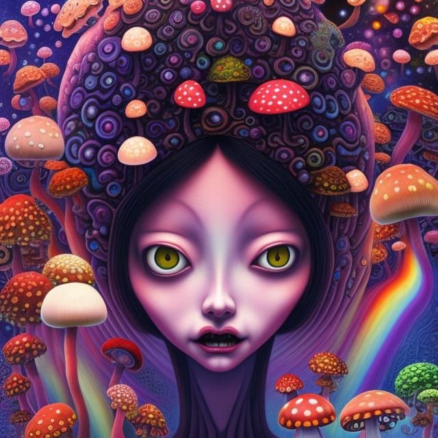 Fungi Girl 4440 - AI Generated Artwork - NightCafe Creator